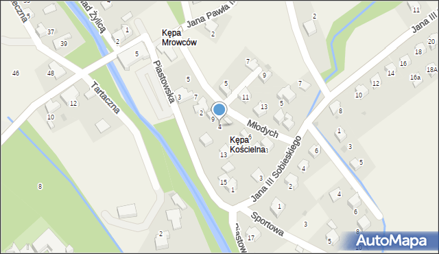 Łodygowice, Młodych, 4, mapa Łodygowice