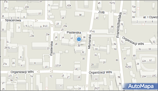 Łódź, Młynarska, 34, mapa Łodzi