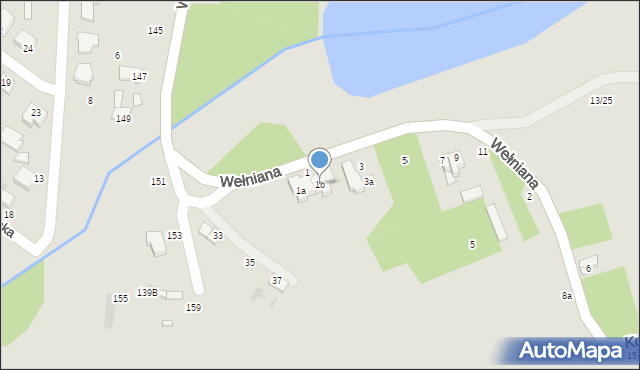 Łódź, Młynek, 1b, mapa Łodzi