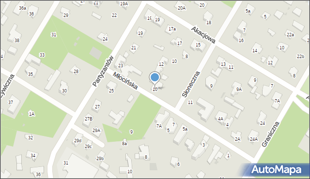 Łomianki, Młocińska, 10, mapa Łomianki