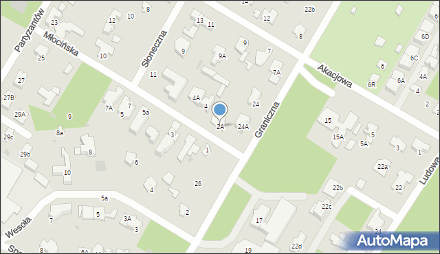 Łomianki, Młocińska, 2A, mapa Łomianki