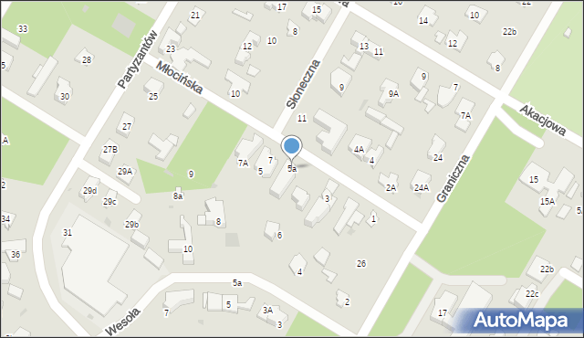 Łomianki, Młocińska, 5a, mapa Łomianki