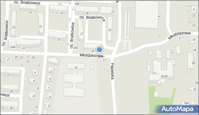 Łowicz, Młodzieżowa, 13, mapa Łowicza