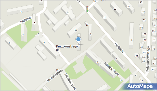 Lublin, Młodzieżowa, 12, mapa Lublina