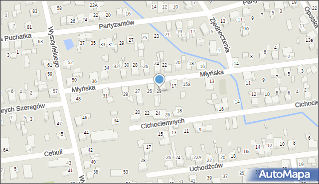 Lubliniec, Młyńska, 23, mapa Lubliniec