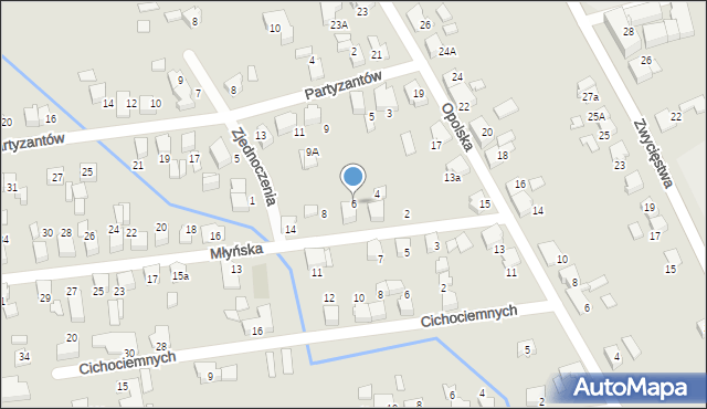 Lubliniec, Młyńska, 6, mapa Lubliniec