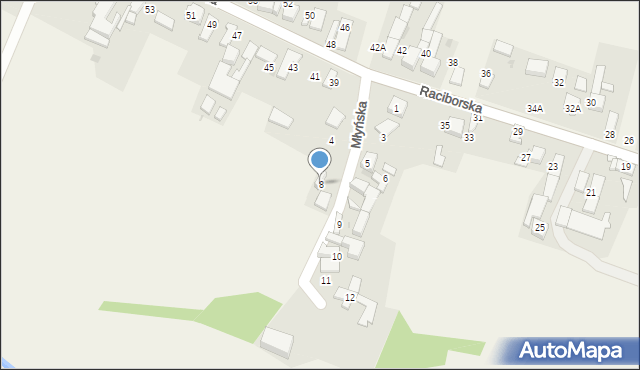 Maków, Młyńska, 8, mapa Maków