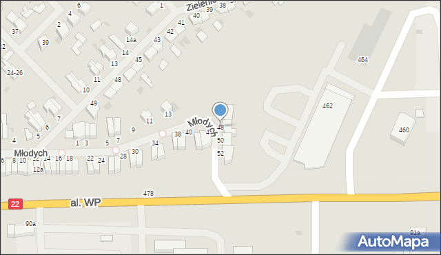 Malbork, Młodych, 48, mapa Malborka