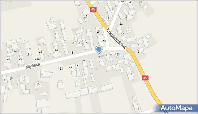 Mechnica, Młyńska, 5, mapa Mechnica