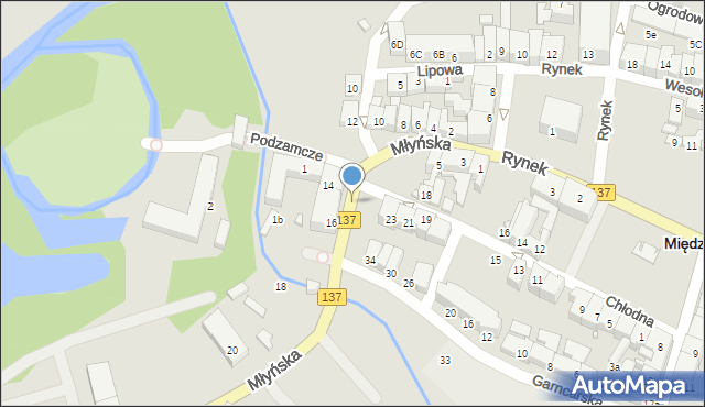 Międzyrzecz, Młyńska, 613, mapa Międzyrzecz