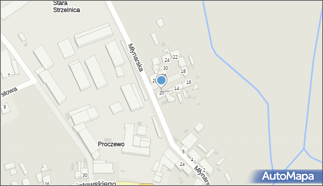 Mieszkowice, Młynarska, 10, mapa Mieszkowice