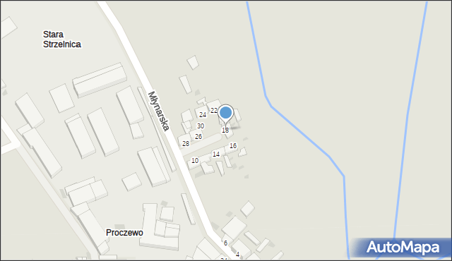 Mieszkowice, Młynarska, 18, mapa Mieszkowice