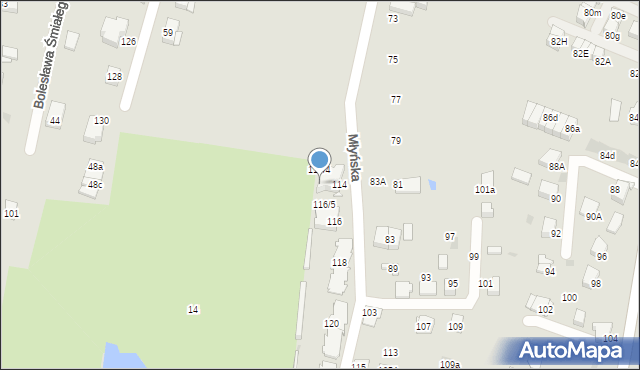 Mikołów, Młyńska, 114/2, mapa Mikołów