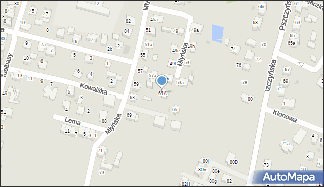Mikołów, Młyńska, 61A, mapa Mikołów
