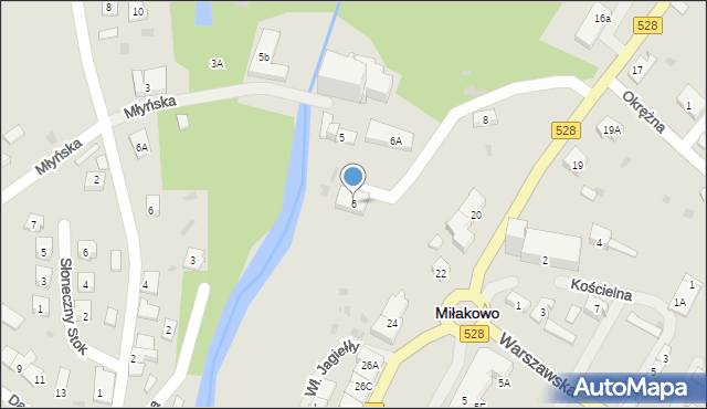 Miłakowo, Młyńska, 6, mapa Miłakowo