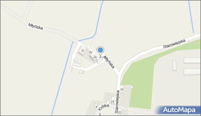 Miłków, Młyńska, 2a, mapa Miłków