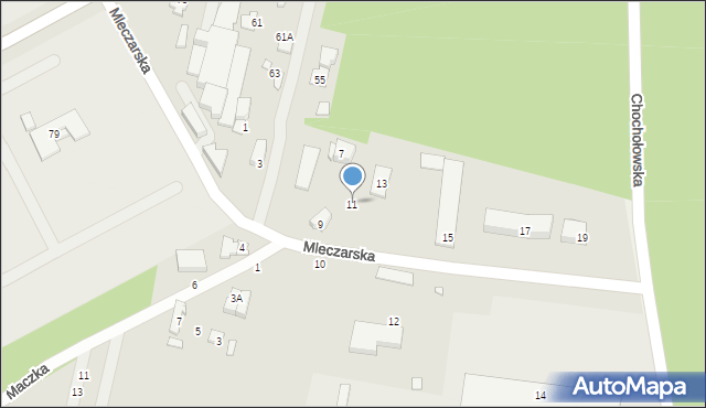 Mińsk Mazowiecki, Mleczarska, 11, mapa Mińsk Mazowiecki
