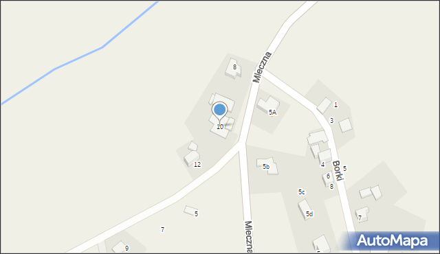 Mizerów, Mleczna, 10, mapa Mizerów