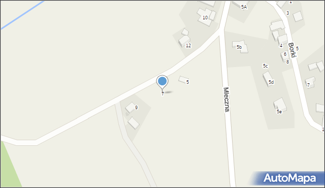 Mizerów, Mleczna, 7, mapa Mizerów