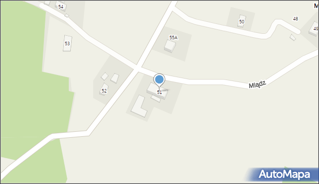 Mlądz, Mlądz, 51, mapa Mlądz