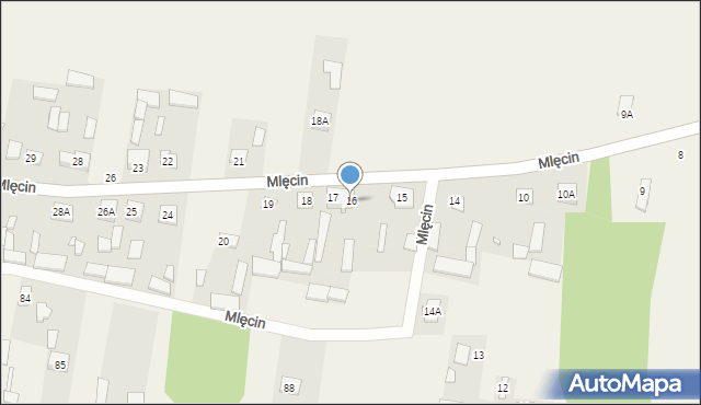 Mlęcin, Mlęcin, 16, mapa Mlęcin