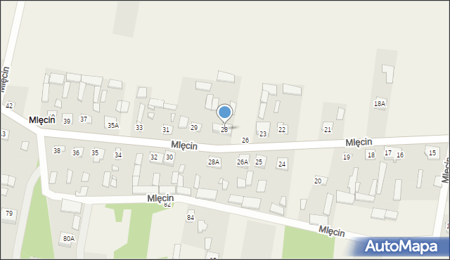Mlęcin, Mlęcin, 28, mapa Mlęcin
