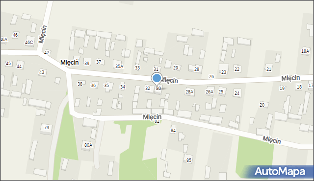 Mlęcin, Mlęcin, 32A, mapa Mlęcin