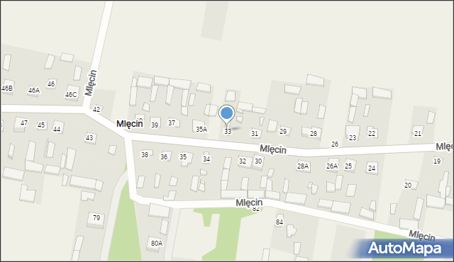 Mlęcin, Mlęcin, 33, mapa Mlęcin