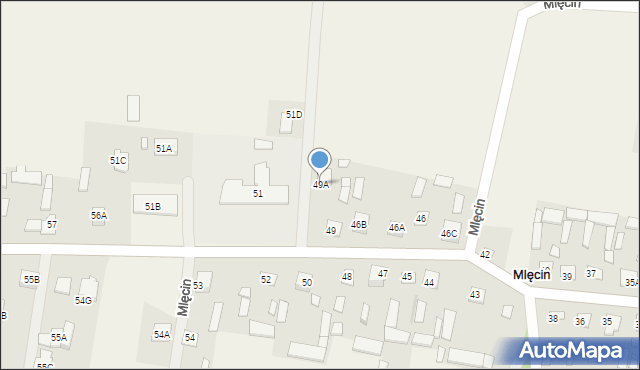 Mlęcin, Mlęcin, 49A, mapa Mlęcin