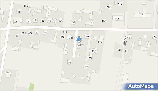 Mlęcin, Mlęcin, 56B, mapa Mlęcin