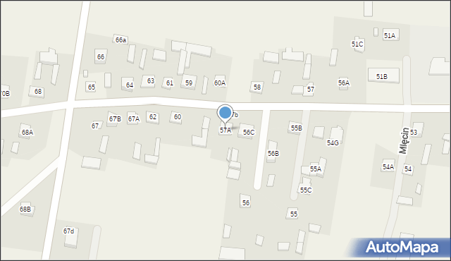 Mlęcin, Mlęcin, 57A, mapa Mlęcin