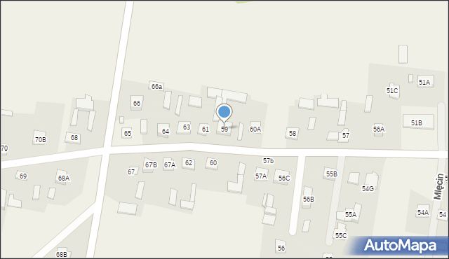 Mlęcin, Mlęcin, 59, mapa Mlęcin