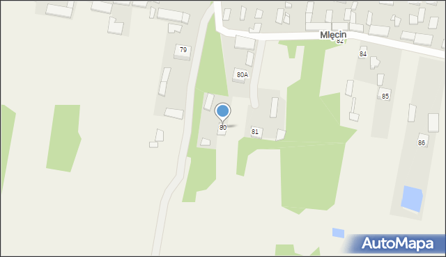 Mlęcin, Mlęcin, 80, mapa Mlęcin