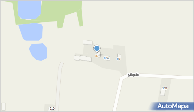 Mlęcin, Mlęcin, 87, mapa Mlęcin