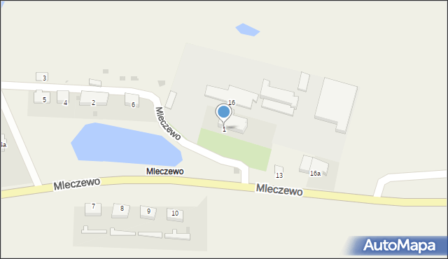 Mleczewo, Mleczewo, 1, mapa Mleczewo