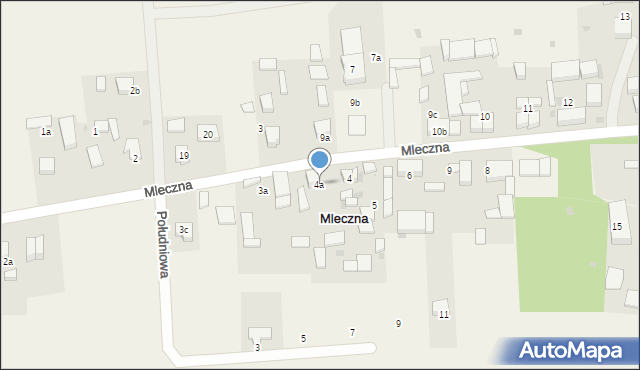 Mleczna, Mleczna, 4a, mapa Mleczna