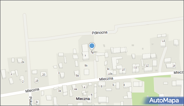 Mleczna, Mleczna, 7a, mapa Mleczna