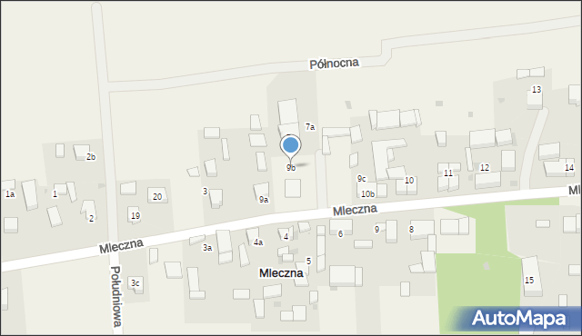 Mleczna, Mleczna, 9b, mapa Mleczna