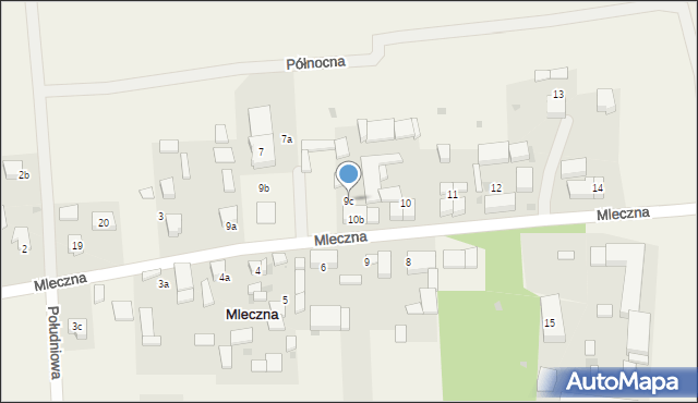 Mleczna, Mleczna, 9c, mapa Mleczna