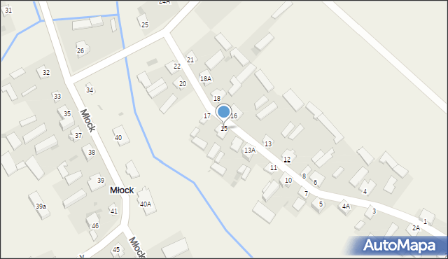 Młock, Młock, 15, mapa Młock