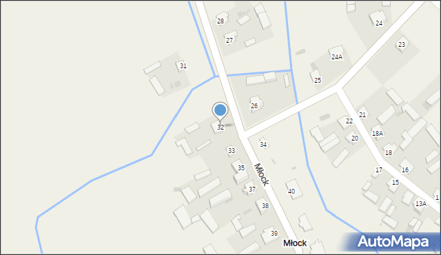 Młock, Młock, 32, mapa Młock