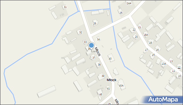 Młock, Młock, 36, mapa Młock