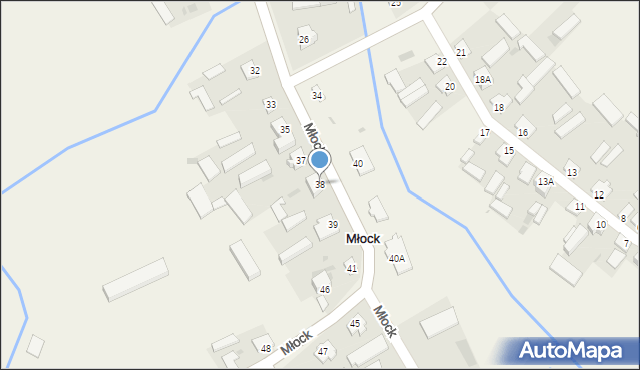 Młock, Młock, 38, mapa Młock