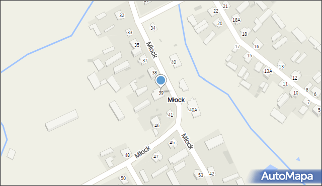 Młock, Młock, 39, mapa Młock