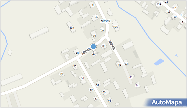 Młock, Młock, 47, mapa Młock