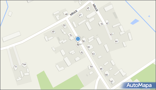 Młock, Młock, 59, mapa Młock