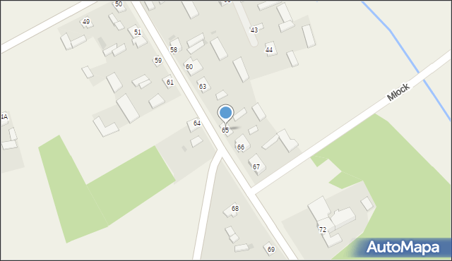 Młock, Młock, 65, mapa Młock