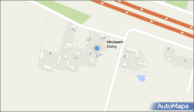 Młodawin Dolny, Młodawin Dolny, 21, mapa Młodawin Dolny