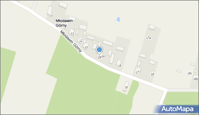 Młodawin Górny, Młodawin Górny, 14, mapa Młodawin Górny