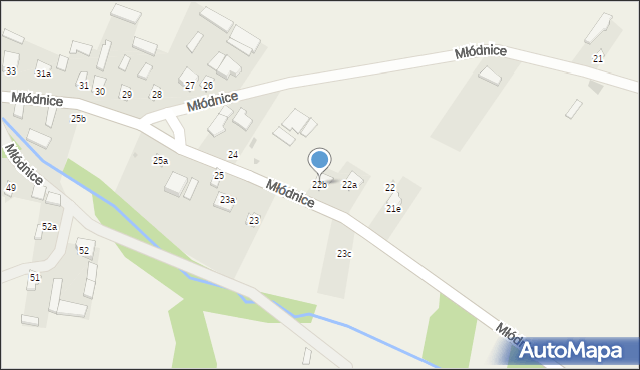 Młódnice, Młódnice, 22b, mapa Młódnice